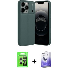 BUTİMAR'S iPhone 17 Pro Doruk Klasik Özel Seri - Siyah Bilvis 5in1 5d Magic Hayalet Cam Ekran Koruyucu + Gümüş Raze Metal Kamera Lens