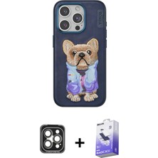 BUTİMAR'S iPhone 15 Pro Max Iz Minimal Koleksiyonu - Siyah Bilvis 5in1 5d Magic Hayalet Cam Ekran Koruyucu + Gri Pvd Metal Kamera Lens