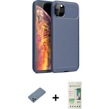 BUTİMAR'S iPhone 11 Pro Eksen Form Prime - Siyah 20D Premium Cam Ekran Koruyucu + Sierra Blue Shine Kamera Lens Koruma Cam