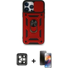 BUTİMAR'S iPhone 15 Pro Max Ahenk Klasik - Siyah 3D Antistatik Mat Seramik Nano Ekran Koruyucu + Gri Pvd Metal Kamera Lens