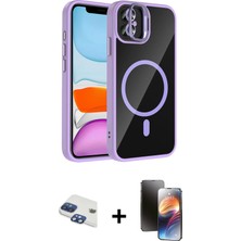 BUTİMAR'S iPhone 11 Yadigar Asil Koleksiyonu - Siyah 3D Antistatik Mat Seramik Nano Ekran Koruyucu + Lacivert Pers Alüminyum Kamera Lens