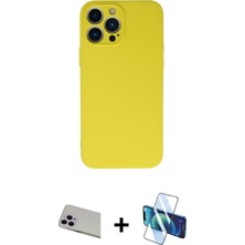 BUTİMAR'S iPhone 13 Pro Max Ahenk Serisi - Siyah 3D Antistatik Cam Ekran Koruyucu + Mor Rainbow Kamera Lens Koruma Cam