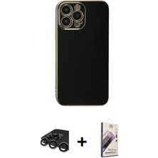 BUTİMAR'S iPhone 15 Pro Max Yankı Serisi - Siyah Bilvis 3D Mat Cam Ekran Koruyucu + Titanyum Gri Raze Metal Kamera Lens