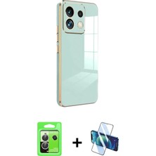 BUTİMAR'S Redmi Note 13 Pro 5g Yankı Serisi - Siyah 3D Antistatik Cam Ekran Koruyucu + Gümüş Raze Metal Kamera Lens