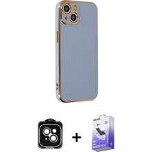 BUTİMAR'S iPhone 14 Yankı Serisi - Siyah Bilvis 5in1 5d Magic Hayalet Cam Ekran Koruyucu + Yeşil Pvd Metal Kamera Lens