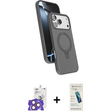 BUTİMAR'S iPhone 17 Pro Max Iz Işık Koleksiyonu - Şeffaf Pasifik Cam Ekran Koruyucu + Turuncu Bilvis Titan Kamera Lens