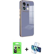 BUTİMAR'S Redmi Note 13 Pro 5g Yankı Serisi - Siyah 3D Antistatik Cam Ekran Koruyucu + Gümüş Raze Metal Kamera Lens