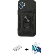 BUTİMAR'S iPhone 11 Ahenk Klasik - Siyah 3D Antistatik Seramik Nano Ekran Koruyucu + Yeşil Renkli Kamera Lens Koruma Cam