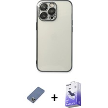 BUTİMAR'S iPhone 13 Pro Max Vadi Minimal - Siyah Bilvis 5in1 5d Magic Hayalet Cam Ekran Koruyucu + Açık Yeşil Metal Kamera Lens Koruma Cam