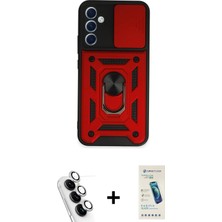 BUTİMAR'S Galaxy A34 5g Ahenk Klasik - Şeffaf Pasifik Cam Ekran Koruyucu + Gümüş Valdez Metal Kamera Lens