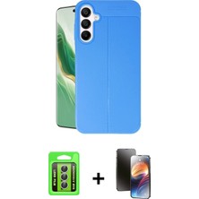 BUTİMAR'S Galaxy A15 4g Doruk Klasik Özel Seri - Siyah 3D Antistatik Mat Seramik Nano Ekran Koruyucu + Gümüş Raze Metal Kamera Lens