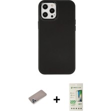 BUTİMAR'S iPhone 12 Pro Max Çekirdek Çizgi - Siyah 20D Premium Cam Ekran Koruyucu + Sierra Blue Shine Kamera Lens Koruma Cam