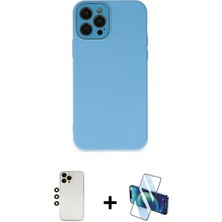 BUTİMAR'S iPhone 12 Pro Çekirdek Modern Serisi - Siyah 3D Antistatik Seramik Nano Ekran Koruyucu + Gold Shine Kamera Lens