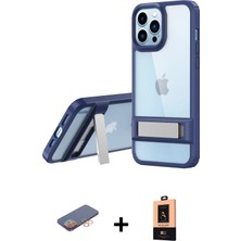 BUTİMAR'S iPhone 13 Pro Max Yadigar Yansıma - Şeffaf Maxco Cam Ekran Koruyucu + Turuncu Renkli Kamera Lens Koruma Cam