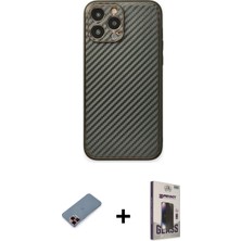 BUTİMAR'S iPhone 13 Pro Max Ahenk Işık - Siyah Bilvis Hayalet Cam Ekran Koruyucu + Kırmızı Metal Kamera Lens Koruma Cam