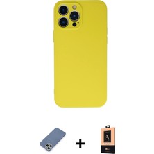 BUTİMAR'S iPhone 13 Pro Max Ahenk Serisi - Şeffaf Maxco Cam Ekran Koruyucu + Açık Yeşil Metal Kamera Lens Koruma Cam