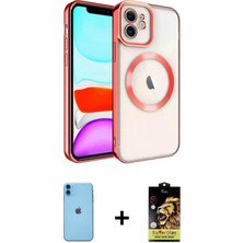 BUTİMAR'S iPhone 11 Nova Işık Özel Seri - Siyah Buffer Cam Ekran Koruyucu + Mavi Neon Fosforlu Kamera Lens