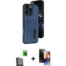 BUTİMAR'S iPhone 16 Pro Yörünge Işık Serisi - Siyah 3D Antistatik Mat Seramik Nano Ekran Koruyucu + Siyah Raze Metal Kamera Lens