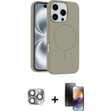 BUTİMAR'S iPhone 16 Pro Max Yankı Form Serisi - Siyah 3D Antistatik Mat Seramik Nano Ekran Koruyucu + Gri Pers Alüminyum Kamera Lens