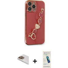 BUTİMAR'S iPhone 13 Pro Max Nova Işık Prime - Şeffaf Pasifik Cam Ekran Koruyucu + Gold Pers Alüminyum Kamera Lens