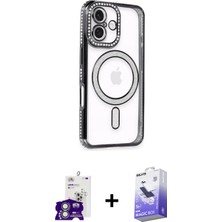 BUTİMAR'S iPhone 16 Zirve Doku Prime - Siyah Bilvis 5in1 5d Magic Hayalet Cam Ekran Koruyucu + Gümüş Bilvis Titan Kamera Lens