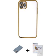 BUTİMAR'S iPhone 11 Pro Max Vadi Minimal - Siyah Seramik Nano Ekran Koruyucu + Siyah Metal Kamera Lens Koruma Cam