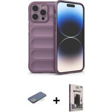 BUTİMAR'S iPhone 13 Pro Max Atlas Koleksiyonu - Siyah Bilvis Hayalet Cam Ekran Koruyucu + Yeşil Renkli Kamera Lens Koruma Cam