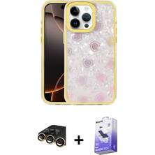 BUTİMAR'S iPhone 14 Pro Max Odak Prime - Siyah Bilvis 5in1 5d Magic Hayalet Cam Ekran Koruyucu + Gold Raze Metal Kamera Lens