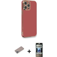 BUTİMAR'S iPhone 12 Pro Yankı Serisi - Siyah 34D Hayalet Izgaralı Cam + Sierra Blue Shine Kamera Lens Koruma Cam