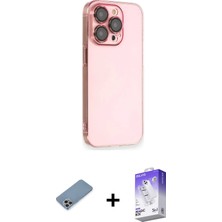 BUTİMAR'S iPhone 13 Pro Max Siluet Minimal Özel Seri - Siyah Bilvis 5in1 3D Magic Cam Ekran Koruyucu + Gökkuşağı Shine Kamera Lens Koruma Cam