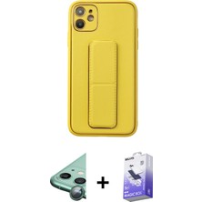 BUTİMAR'S iPhone 12 Akış Doku - Siyah Bilvis 5in1 5d Magic Hayalet Cam Ekran Koruyucu + Yeşil Raze Metal Kamera Lens