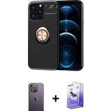 BUTİMAR'S iPhone 13 Pro Max Yankı Form Prime - Siyah Bilvis 5in1 5d Magic Hayalet Cam Ekran Koruyucu + Beyaz Neon Fosforlu Kamera Lens