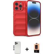 BUTİMAR'S iPhone 13 Pro Max Atlas Koleksiyonu - Şeffaf Maxco Cam Ekran Koruyucu + Gökkuşağı Shine Kamera Lens