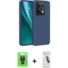 BUTİMAR'S Redmi Note 13 Pro 4g Kozmos Yansıma Özel Seri - Şeffaf Pasifik Cam Ekran Koruyucu + Siyah Raze Metal Kamera Lens