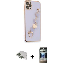 BUTİMAR'S iPhone 11 Pro Max Nova Işık Prime - Siyah 34D Hayalet Izgaralı Cam + Yeşil Pers Alüminyum Kamera Lens