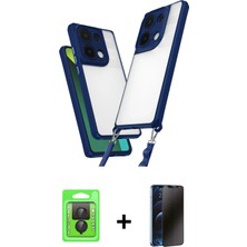 BUTİMAR'S Redmi Note 13 Pro 4g Ufuk Klasik - Siyah 3D Antistatik Hayalet Cam Ekran Koruyucu + Siyah Raze Metal Kamera Lens