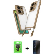 BUTİMAR'S Redmi Note 13 Pro 4g Ufuk Klasik - Siyah 3D Antistatik Hayalet Cam Ekran Koruyucu + Siyah Raze Metal Kamera Lens