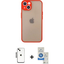 BUTİMAR'S iPhone 14 Ahenk Çizgi Serisi - Şeffaf Royal Nano Ekran Koruyucu + Gümüş Shine Kamera Lens