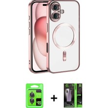 BUTİMAR'S iPhone 17 Nova Işık Özel Seri - Şeffaf 360 Full Body Arka Koruyucu + Gri Raze Metal Kamera Lens