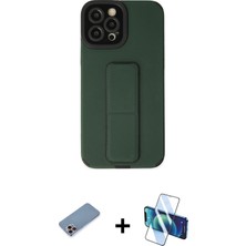 BUTİMAR'S iPhone 12 Pro Max Çekirdek Yansıma - Siyah 3D Antistatik Cam Ekran Koruyucu + Pembe Shine Kamera Lens Koruma Cam