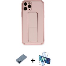 BUTİMAR'S iPhone 11 Pro Max Akış Doku - Siyah 3D Antistatik Seramik Nano Ekran Koruyucu + Mavi Metal Kamera Lens Koruma Cam