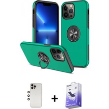 BUTİMAR'S iPhone 13 Pro Max Odak Form Prime - Siyah Bilvis 5in1 5d Magic Hayalet Cam Ekran Koruyucu + Gökkuşağı Shine Kamera Lens