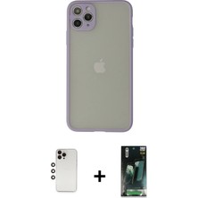 BUTİMAR'S iPhone 12 Pro Max Ahenk Çizgi Serisi - Şeffaf 360 Full Body Arka Koruyucu + Gökkuşağı Shine Kamera Lens