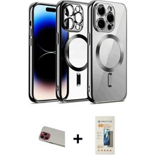 BUTİMAR'S iPhone 13 Pro Max Nova Işık Özel Seri - Siyah 6d Mat Seramik Hayalet Nano Ekran Koruyucu + Kırmızı Rainbow Kamera Lens Koruma Cam