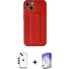 BUTİMAR'S iPhone 14 Akış Doku - Siyah Bilvis 5in1 3D Magic Cam Ekran Koruyucu + Kırmızı Shine Kamera Lens