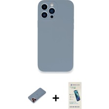 BUTİMAR'S iPhone 13 Pro Max Zirve Modern Özel Seri - Şeffaf Pasifik Cam Ekran Koruyucu + Kırmızı Metal Kamera Lens Koruma Cam