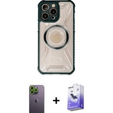 BUTİMAR'S iPhone 13 Pro Max Kutup Modern - Siyah Bilvis 5in1 5d Magic Hayalet Cam Ekran Koruyucu + Yeşil Neon Fosforlu Kamera Lens