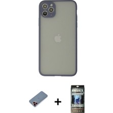 BUTİMAR'S iPhone 12 Pro Ahenk Çizgi Serisi - Siyah 34D Hayalet Izgaralı Cam + Kırmızı Metal Kamera Lens Koruma Cam