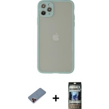 BUTİMAR'S iPhone 12 Pro Ahenk Çizgi Serisi - Siyah 34D Hayalet Izgaralı Cam + Kırmızı Metal Kamera Lens Koruma Cam