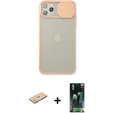 BUTİMAR'S iPhone 11 Pro Max Vadi Çizgi - Şeffaf 360 Full Body Arka Koruyucu + Yeşil Renkli Kamera Lens Koruma Cam